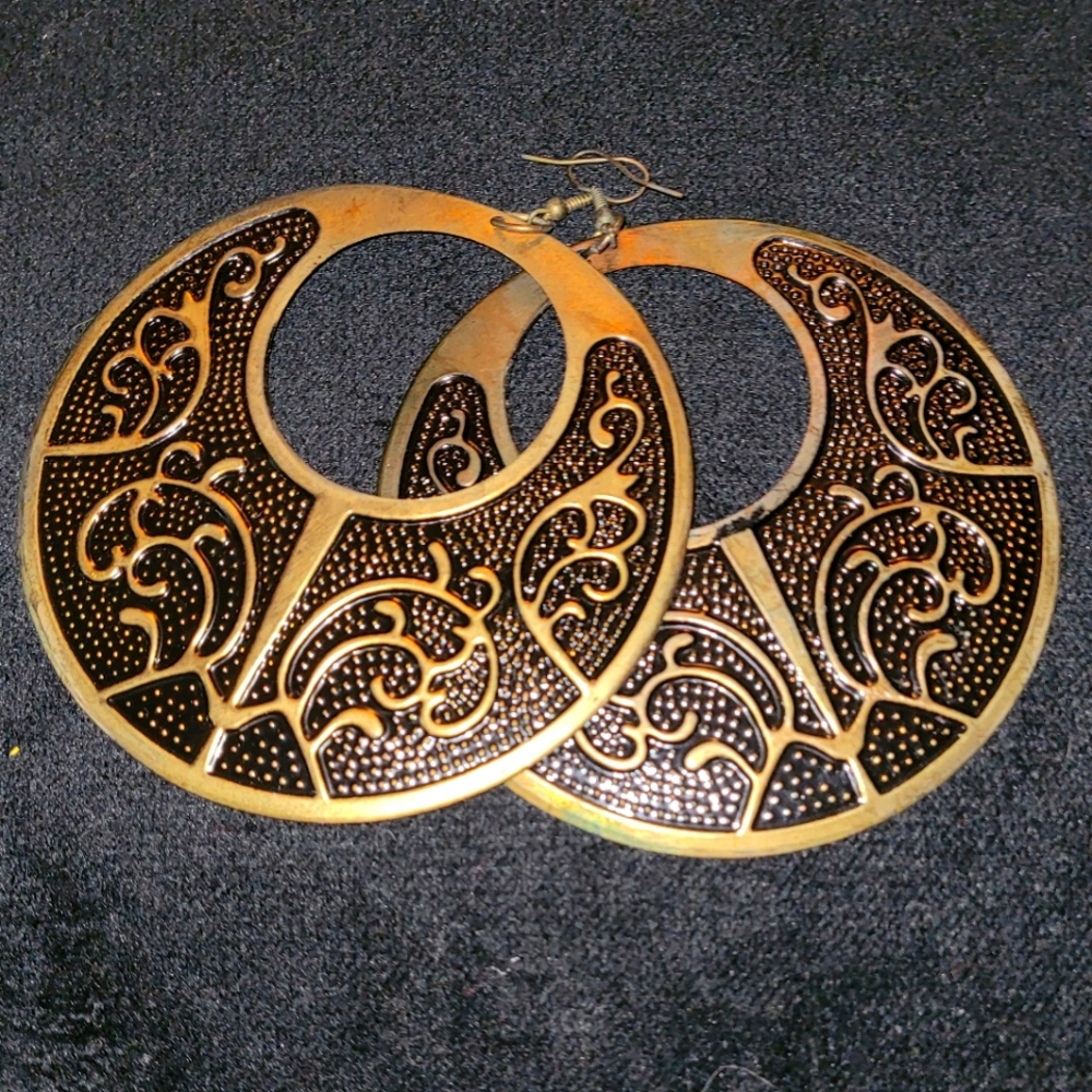 Copper & black Hoop Earrings